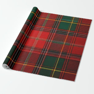 Classic Royal Red & Green Tartan Plaid Holiday Wrapping Paper