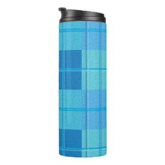 Classic Royal Sky Blue Plaid Aesthetic Thermal Tumbler