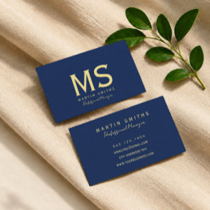 Classic royale blue simple business card
