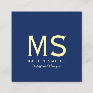 Classic royale blue simple business card
