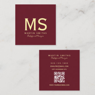 Classic royale burgundy simple business card