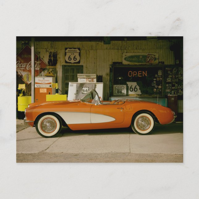 Classic RT 66 Gas Station Postcard (Front)