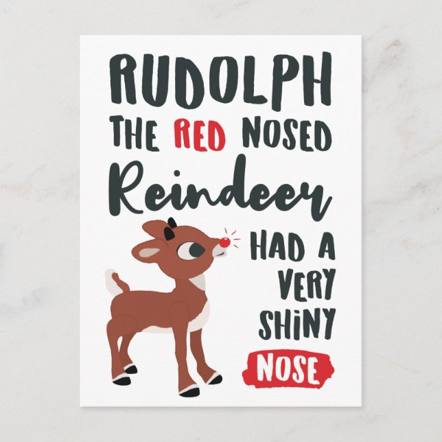 Classic Rudolph Reindeer Postcard (Front)