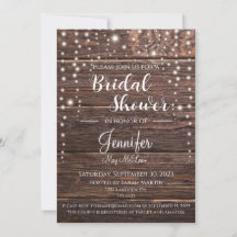 Classic Rustic Bridal Shower Invitation