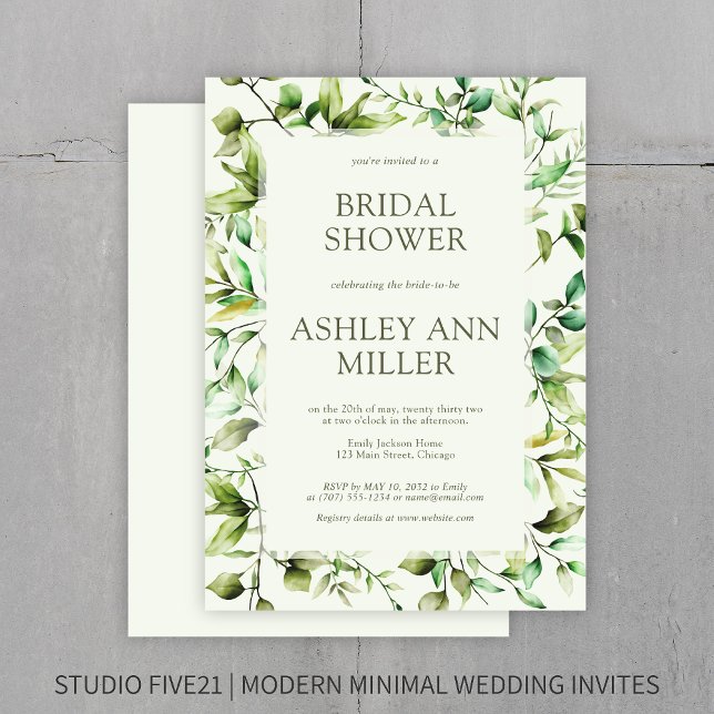 Classic Rustic Floral Border Bridal Shower Invitation (Creator Uploaded)