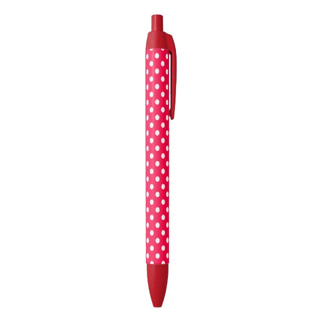 Classic Rustic Red Colour White Dots Template Red Ink Pen (Bottom (Vertical))
