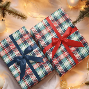 Classic Rustic Red Green & Blue Plaid Wrapping Paper