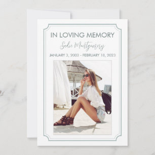 Classic Sage Border funeral program Invitation