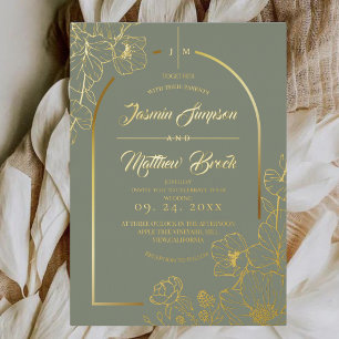 Classic Sage Green and Gold Wildflower Wedding
