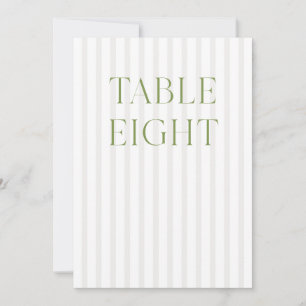 Classic Sage Green & Beige Wedding 8 Table Number