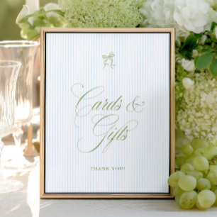 Classic Sage Green & Blue Cards & Gifts Sign