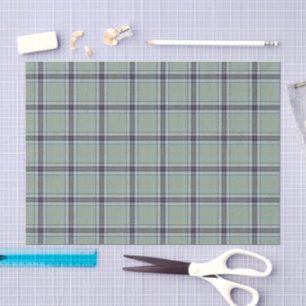 Classic Sage Green Blue Grey Tartan Plaid Pattern Tissue Paper