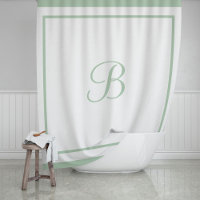 Classic Sage Green Border Script Monogram Letter