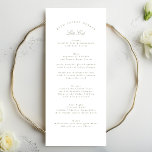 Classic Sage Green Calligraphy Formal Wedding Menu<br><div class="desc">This Design is part of a collection;
Please get in touch with me if you need help finding matching designs or products;
Also available in alternate colours</div>