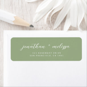 Classic Sage Green Calligraphy Wedding Address