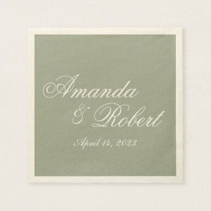 Classic Sage Green Custom Wedding Paper Napkin