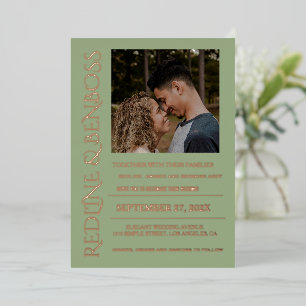 Classic Sage Green Foil Photo Wedding Foil