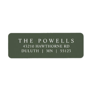 Classic Sage Green Minimalist Return Address 