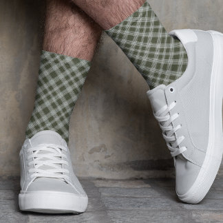 Classic Sage Green Plaid Socks