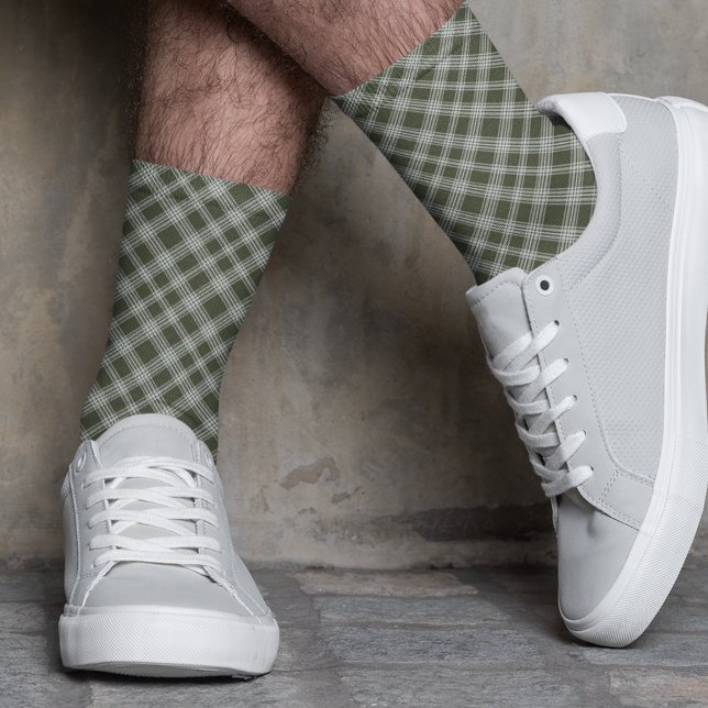 Classic Sage Green Plaid Socks (Creator Uploaded)