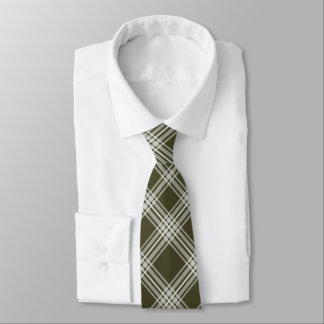 Classic Sage Green Plaid Tie