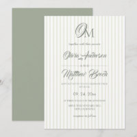 Classic Sage Green Stripe Wedding