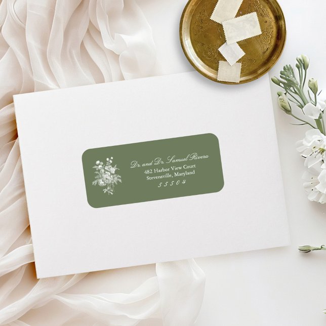 Classic Sage Green Wedding Guest Address Labels (Creator Uploaded)