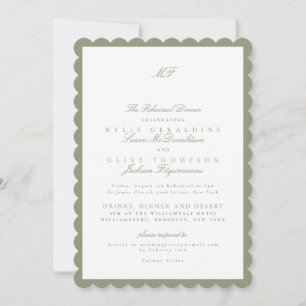 Classic Sage Green Wedding Rehearsal Dinner Invitation