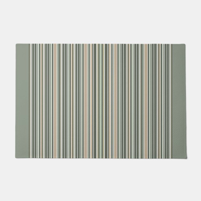 Classic Sage Stripes Door Mat (Front)
