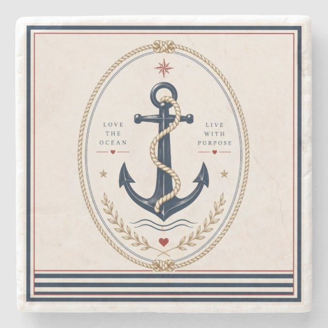 Classic Sailorcore Nautical Coaster (Front)