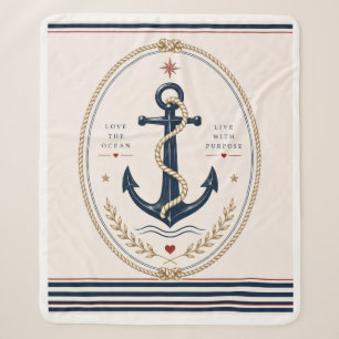 Classic Sailorcore Nautical Throw Blanket