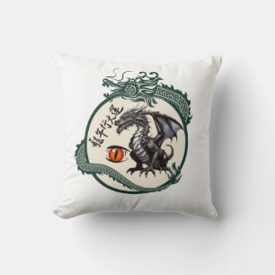 Classic samurai dragon cushion