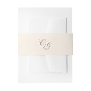 Classic Sandy Neutral Elegant Wedding Invitation Belly Band