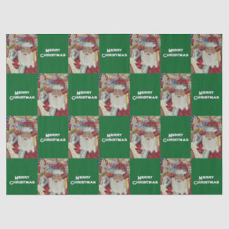 Classic Santa - Checking It Twice Holiday Green Tissue Paper