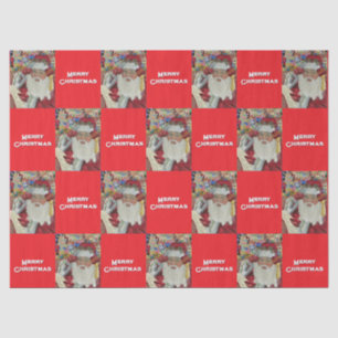 Classic Santa - Checking It Twice Holiday Red Tissue Paper