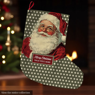 Classic Santa Christmas Stocking With Charm