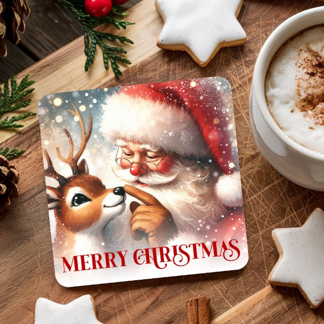 Classic Santa Claus and Rudolph Festive Coasters (Classic Santa Claus and Rudolph Festive Coasters)