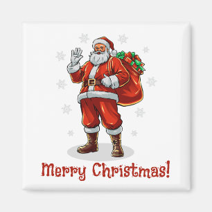 Classic Santa Claus bringing Christmas presents Magnet