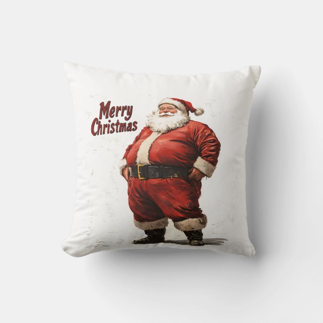 Classic Santa Claus Christmas Pillow (Front)