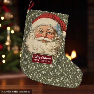 Classic Santa Claus Christmas Stocking Retro Chic