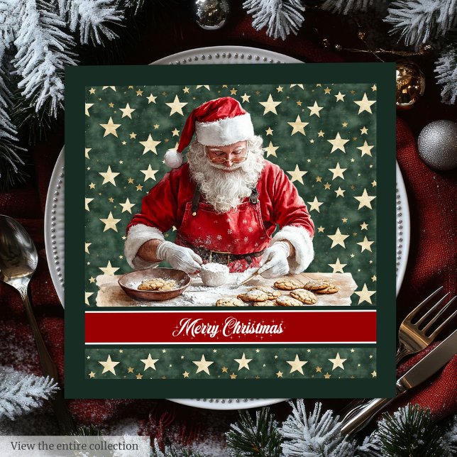 Classic Santa Claus Cooking Festive Napkins (Classic Santa Claus Cooking Festive Napkins)