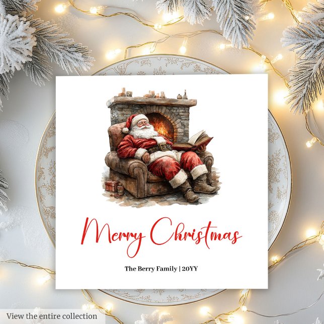 Classic Santa Claus Modern Cozy Christmas Napkins (Classic Santa Claus Modern Cozy Christmas Napkin)