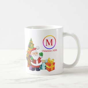 Classic Santa Claus Monogram Christmas Coffee Mug
