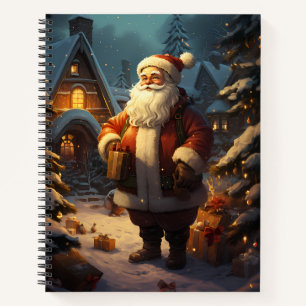 Classic Santa Claus Standing in the Snow Notebook