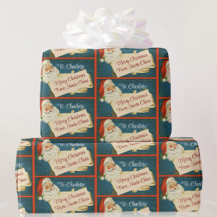 Classic Santa Claus To & From Add Names Christmas Wrapping Paper