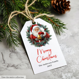 Classic Santa Claus Vintage Merry Christmas Tags