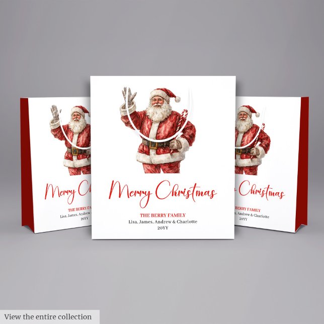 Classic Santa Claus Watercolor Modern Holiday Bag (Classic Santa Claus Watercolor Modern Holiday Bag)