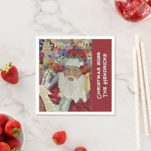 Classic Santa Holiday 2025 — Custom Family Napkin