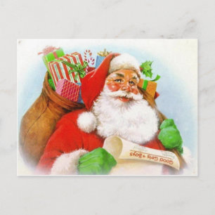 Classic Santa Picture Holiday Postcard
