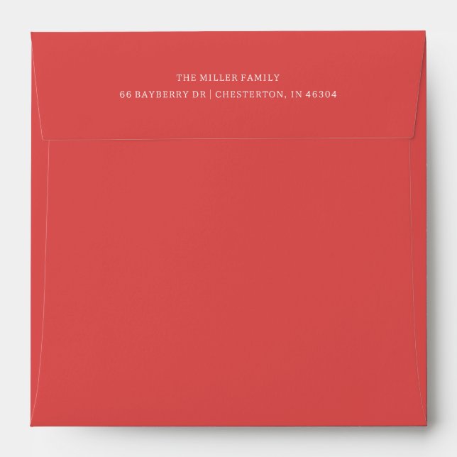 Classic Santa Red Two-Line Return Address Layout Envelope (Back (Top Flap))
